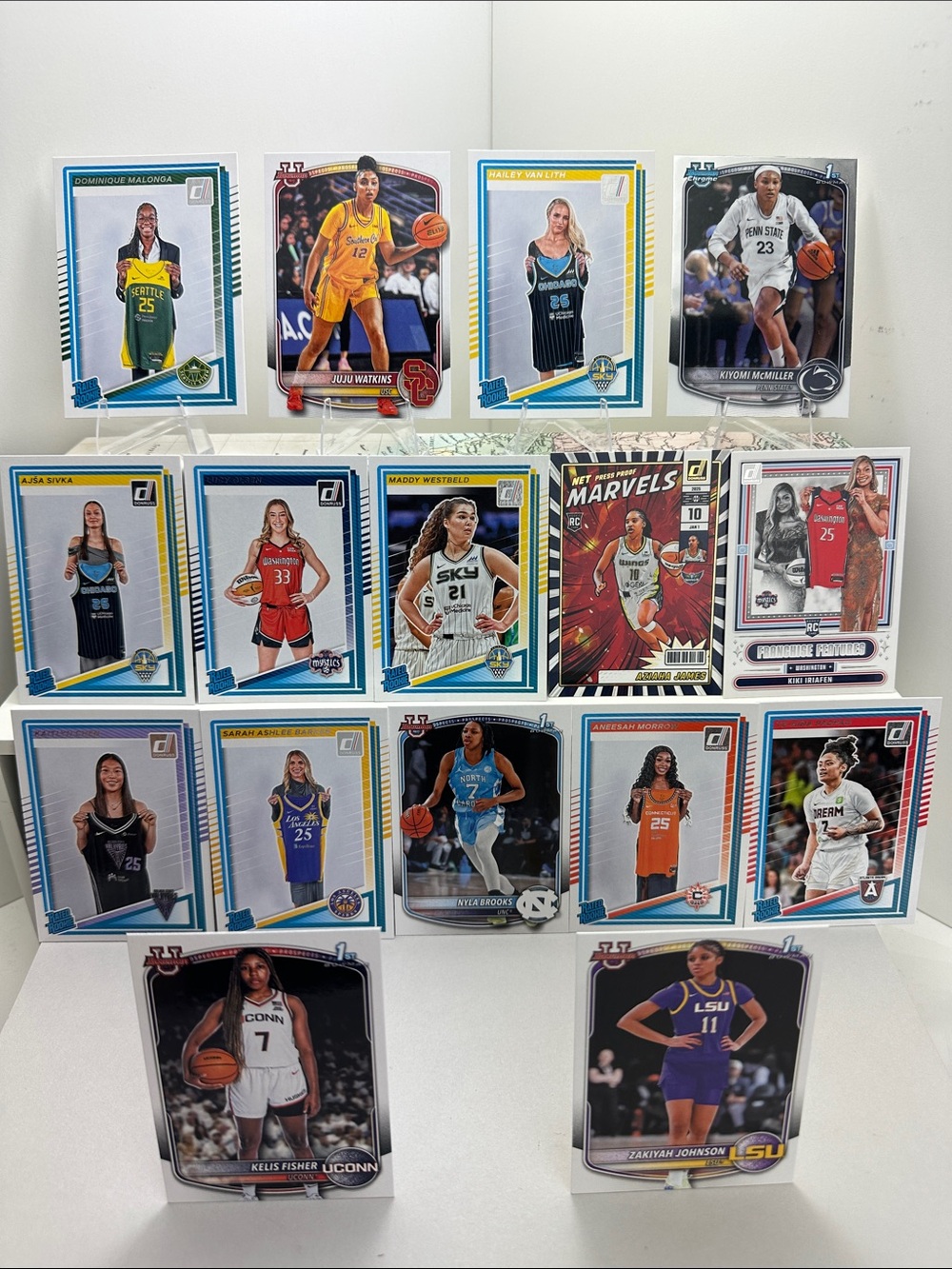 Juju Watkins/Kiyomi McMiller + Hailey Van Lith Rated Rookies/Bowman lot of 16